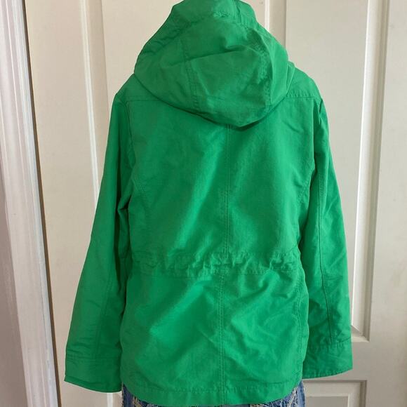Lands End Women Small Windbreaker Rain Jacket Light Weight Green Hooded - Picture 2 of 7